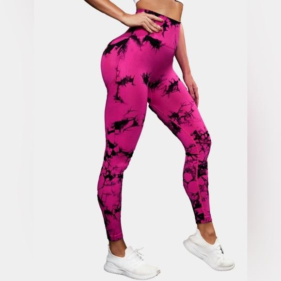 Women's Breathable Tie Dye Sports Leggings for Yoga and Fitness - Picture 3 of 6